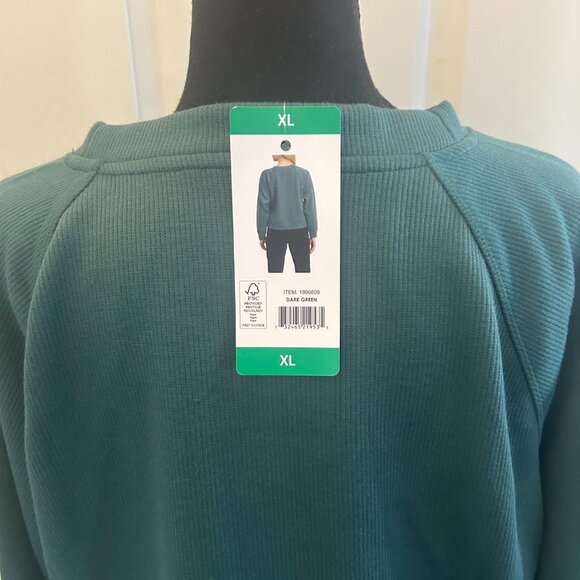 DKNY Sport Women's Logo Crew Neck Sweatshirt Dark Green XL - Picture 4 of 7